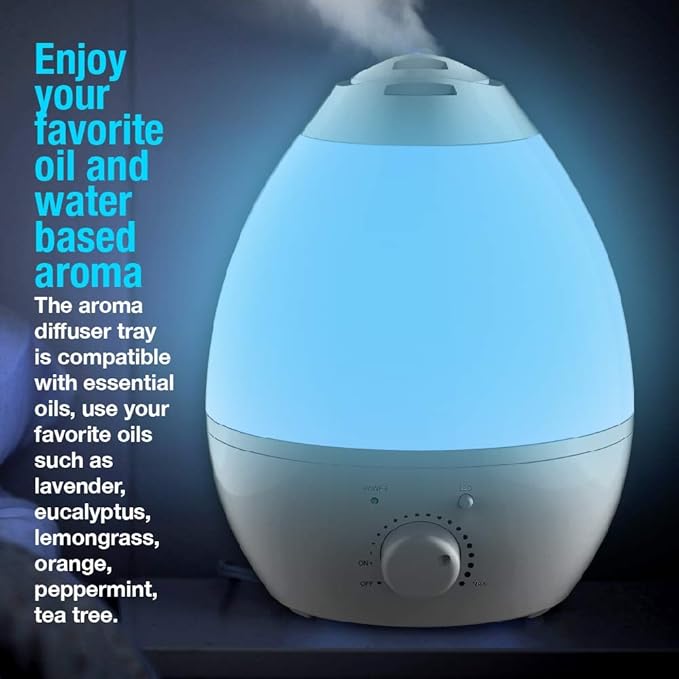 Bell+howell 7 Led Color Changing Humidifer With Aroma Diffuser, 3.8 lb
