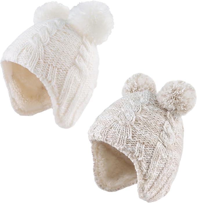 Zsedrut Winter Baby Boy Hats Pompom Baby Beanie for Girls Fleece Newborn Infant Toddler Beanie