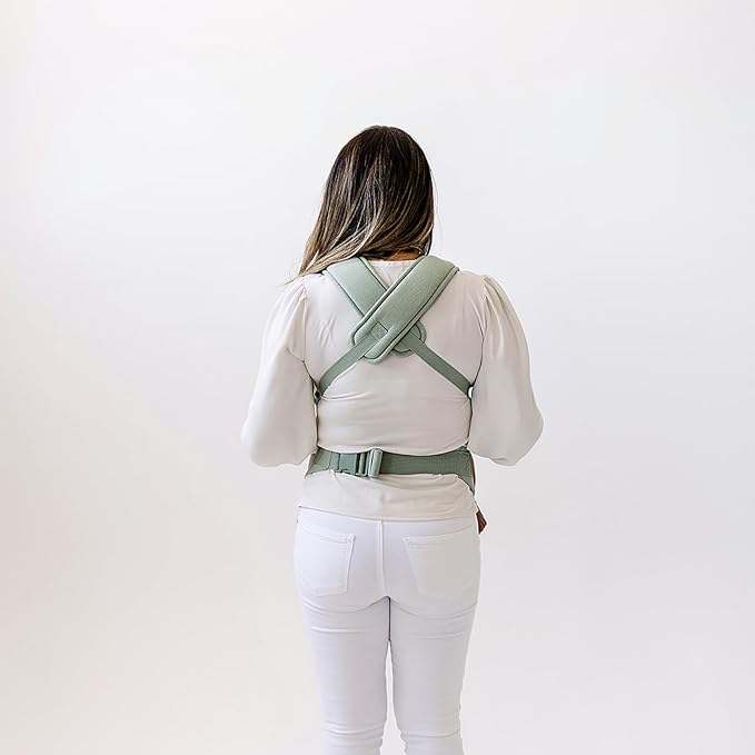 Ava & Oliver Essential Baby Carrier – Ergonomic, Hip-Healthy Soft Structured Carrier for Infants & Toddlers (7–35lbs) - Front and Back Carry, Breathable Fabric, Stylish & Lightweight (Matcha)