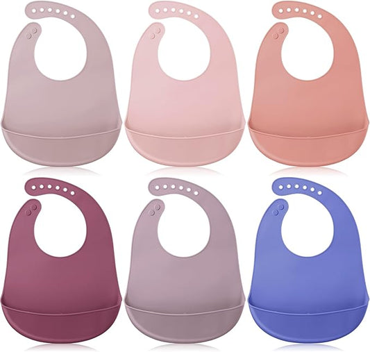 Mepase Silicone Bibs Waterproof Silicone Baby Bibs Soft Adjustable Baby Feeding Unisex Kid Eating Supplies