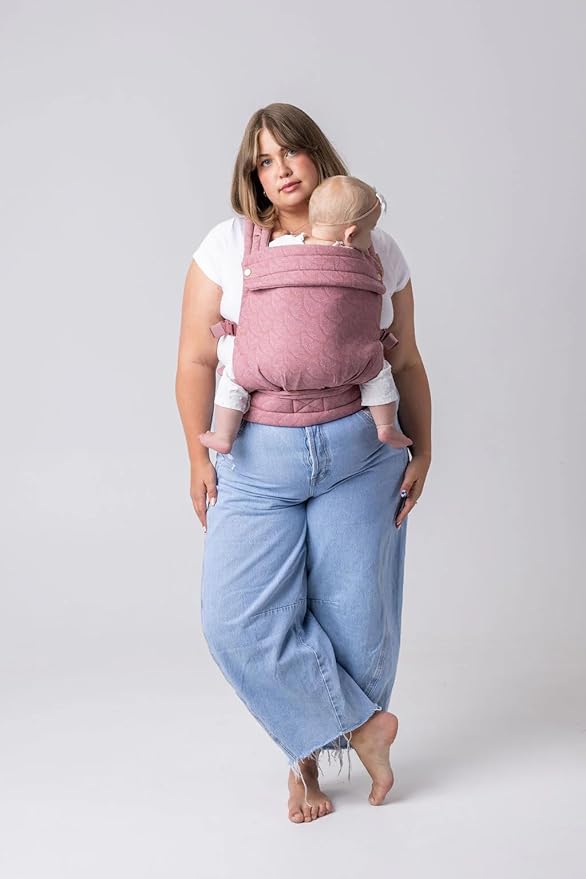 Mabē Monarch Ergonomic Baby Carrier – Premium Cotton Soft Structured Newborn to Toddler Carrier with Hip-Healthy Design, 3 Carry Positions (7-35lbs), Lightweight & Breathable,(Mauve Wings)