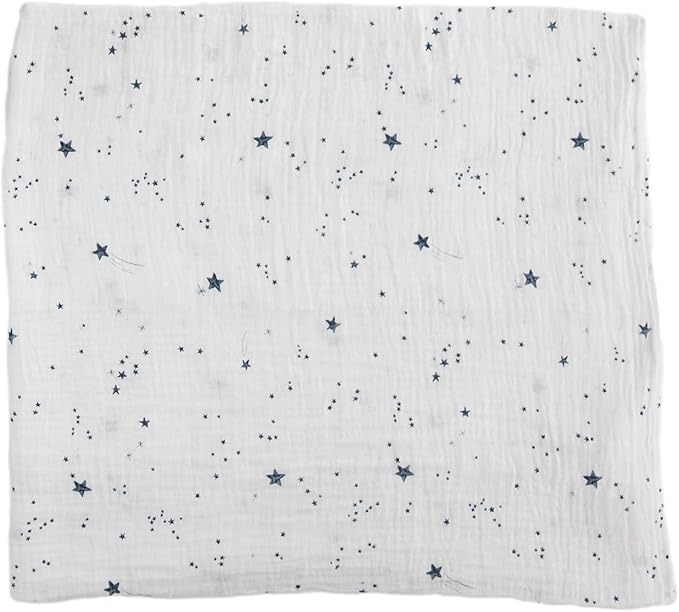 Little Unicorn Premium Cotton Swaddle Baby Blanket | Breathable Fabric | for swaddling, Play, Nursing & More (Shooting Stars)