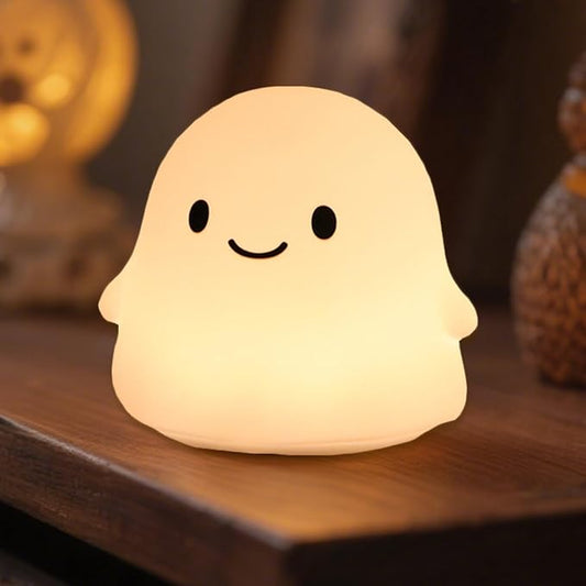 Halloween Ghost Night Light, Kids Halloween Gifts - Cloud Nightlight, Halloween Decorations, Squishy Silicone, Dimmable, Rechargeable, 30-Min Timer, Bedroom Nursery Bedside, Room Decor