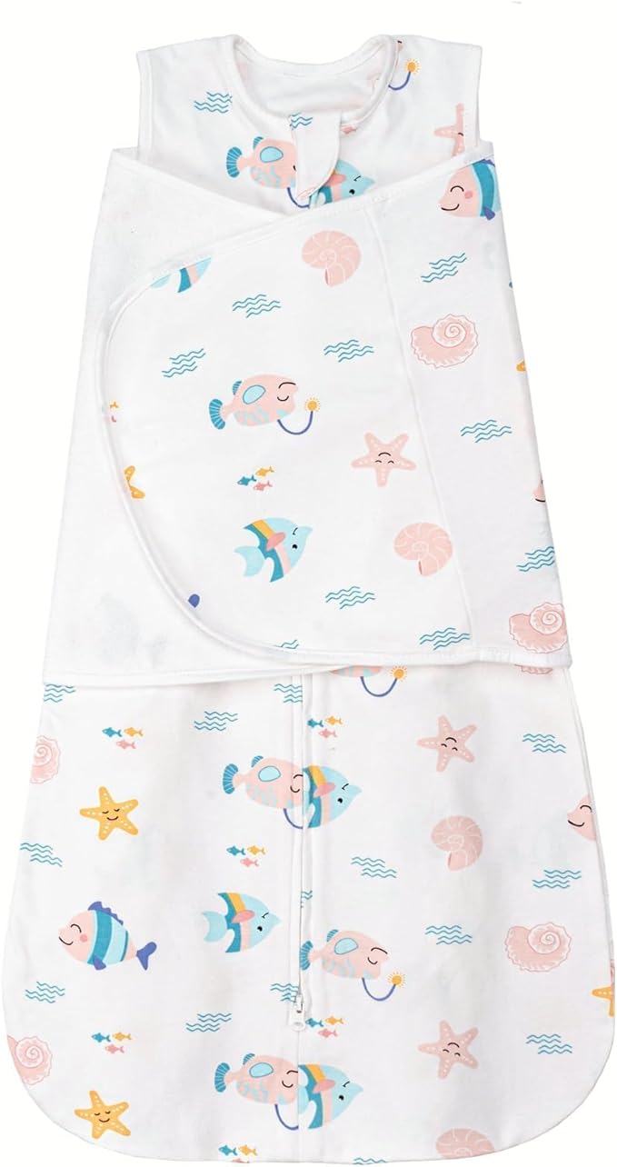 ZIGJOY Sleep Sack Swaddle 1.0 TOG Baby Wearable Blanket 100% Cotton Baby Swaddle Blanket for Newborns