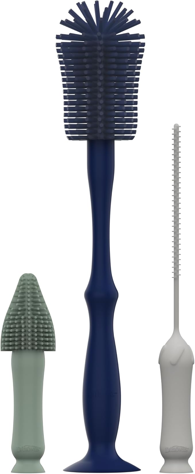 Dr. Brown's Silicone Cleaning Brush Set with Bottle, Spout, and Straw Brush, 3 Brushes to Clean Baby Bottles, Spouts, Nipples, and Straws, BPA Free – 36-Pack