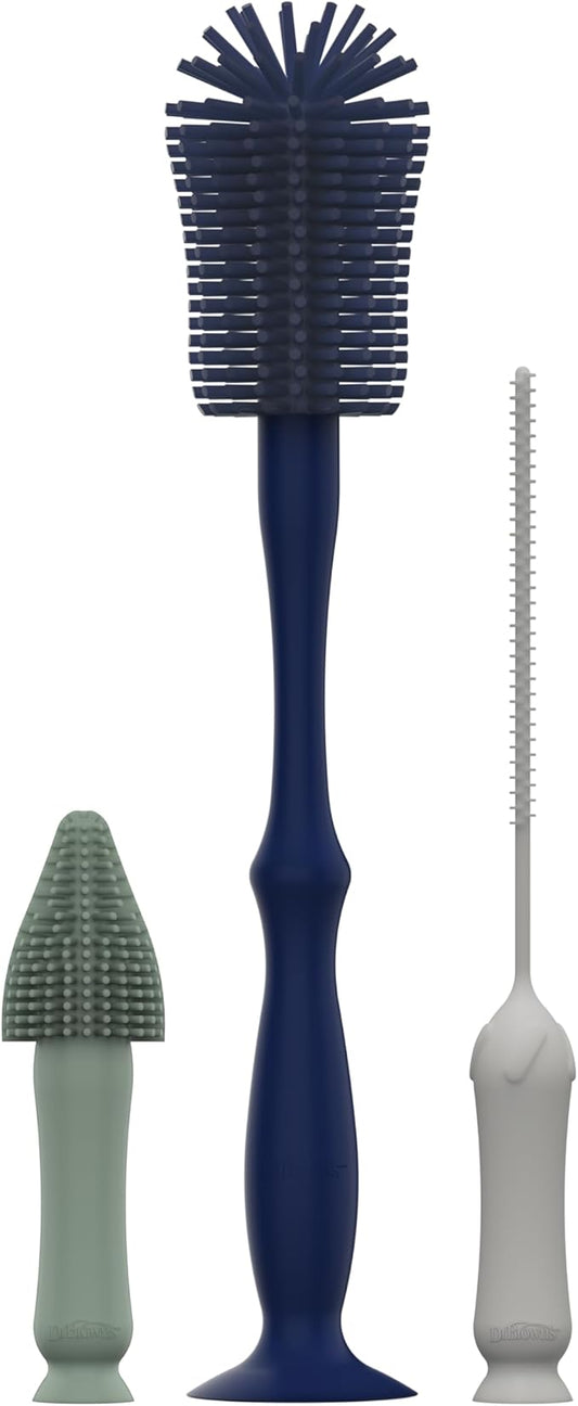 Dr. Brown's Silicone Cleaning Brush Set with Bottle, Spout, and Straw Brush, 3 Brushes to Clean Baby Bottles, Spouts, Nipples, and Straws, BPA Free – 36-Pack
