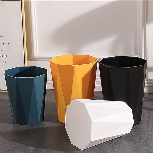2 Pack Small Trash Can 1.8 Gallon Waste Basket Bathroom Garbage Bin for Dorms Toilets Bedrooms kitchends Offices,Black