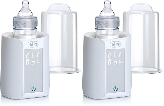 Chicco Digital Bottle Warmer & Sterilizer for Baby Bottles and Milk Bags | Eliminates 99.9% of Germs | 4 Heating Options | Digital Touchscreen| Automatic Shut-Off & Sound Alert (Pack of 2)
