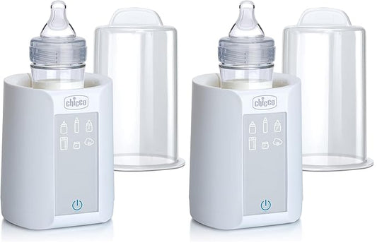 Chicco Digital Bottle Warmer & Sterilizer for Baby Bottles and Milk Bags | Eliminates 99.9% of Germs | 4 Heating Options | Digital Touchscreen| Automatic Shut-Off & Sound Alert (Pack of 2)