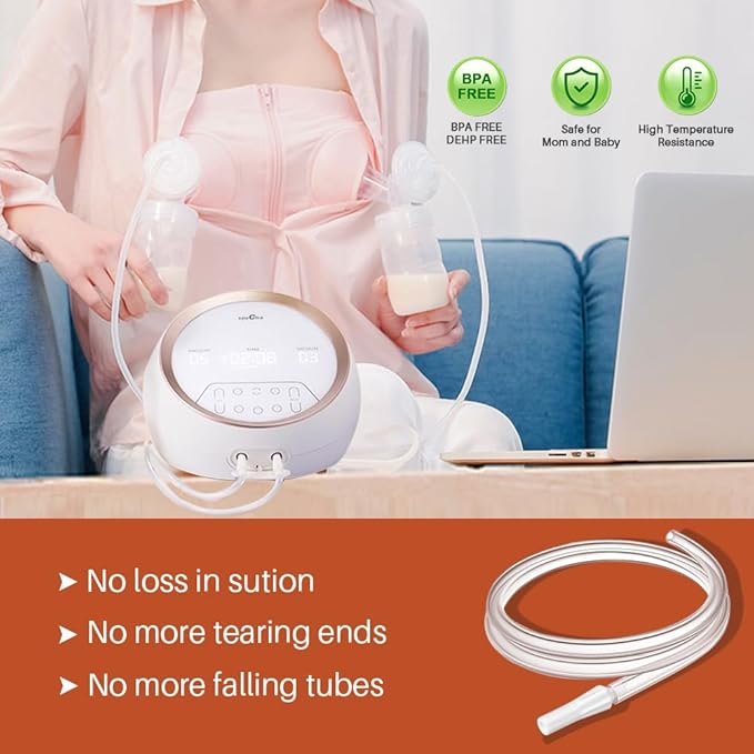 PumpMom Replacement Tubing for Spectra Synergy Gold Dual and Portable Electric Breast Pump, BPA Free Replace Spectra SG Dual Powered Electric Breast Pump(Not Original Spectra Accessories)