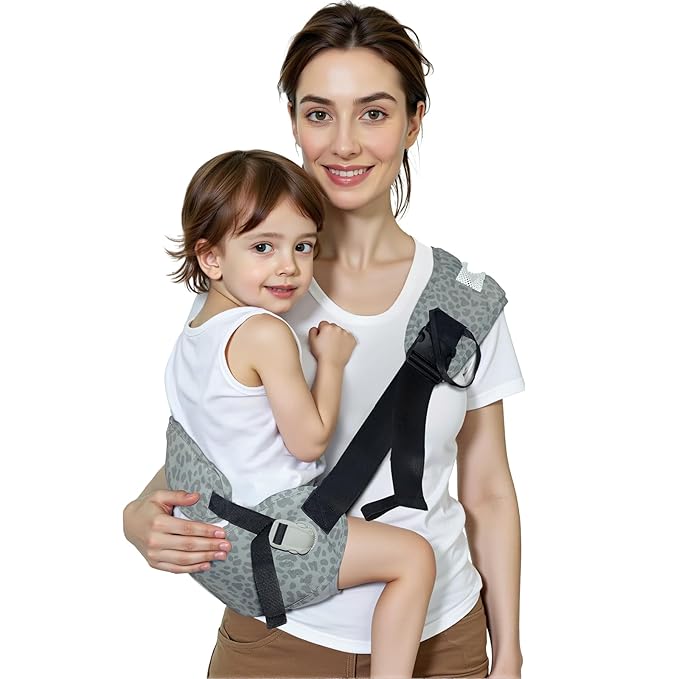 Baby Carrier Newborn to Toddler-Adjustable Baby Sling Carrier,Toddler Carrier for 25-60lbs,Comfortable Baby Sling for Hands-Free Carrying (Ash-Blue Leopard Print)