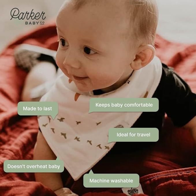 Parker Baby Muslin Blanket | 100% Soft Cotton Toddler Quilt & Baby Muslin Swaddle | Gender Neutral Design 47" x 47" Blanket