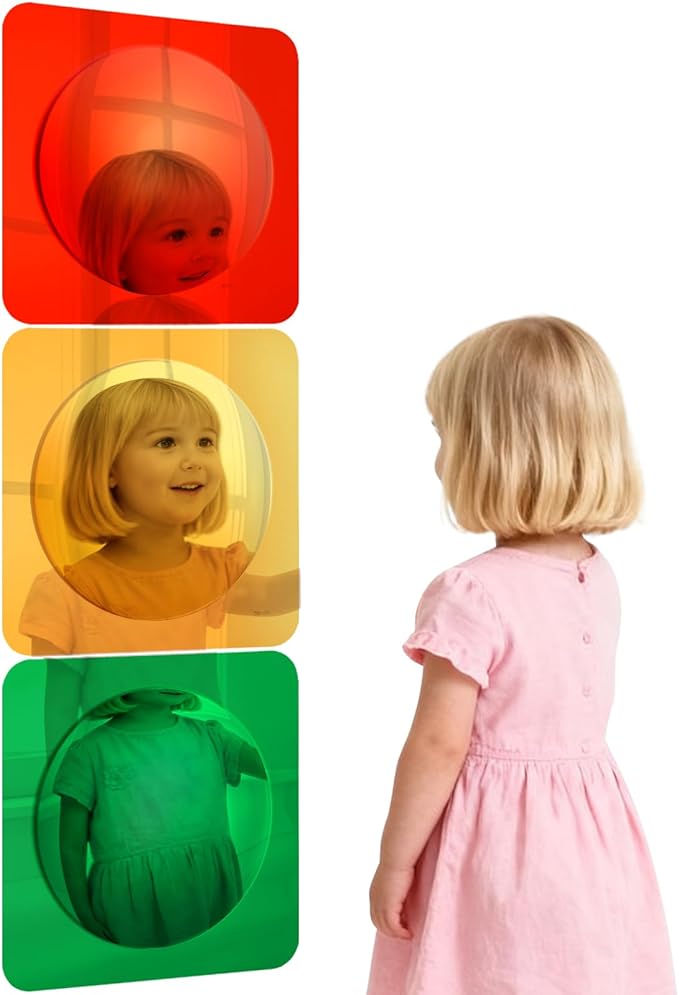 3 Pcs Sensory Wall Toddler Mirror Bubble Mirror Acrylic Wall Mirrors Bubble Mirrors Sensorial Toys for Kids Classroom Home Sensory Room Decor Visual Tactile Stimulation Cognitive Development