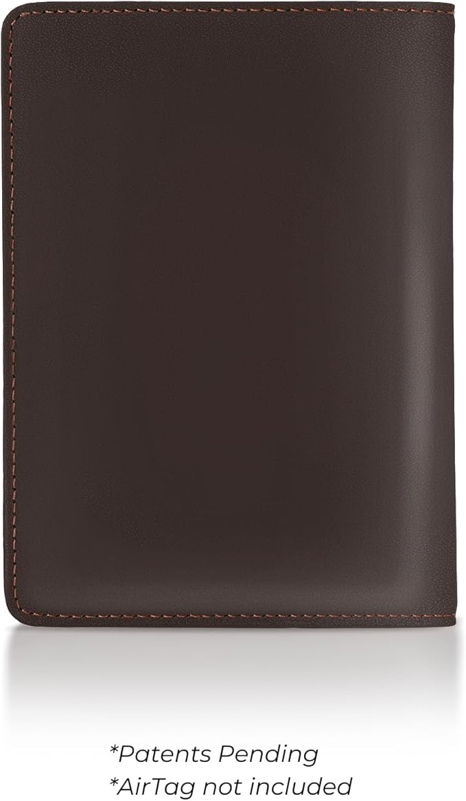 Kings Loot Passport Holder Wallet | RFID Blocking Leather Travel Wallet with Built-in Airtag Holder | Holds 1-6 Cards & Passport | Easy Pull Tab | Travel Wallets (Truffle)