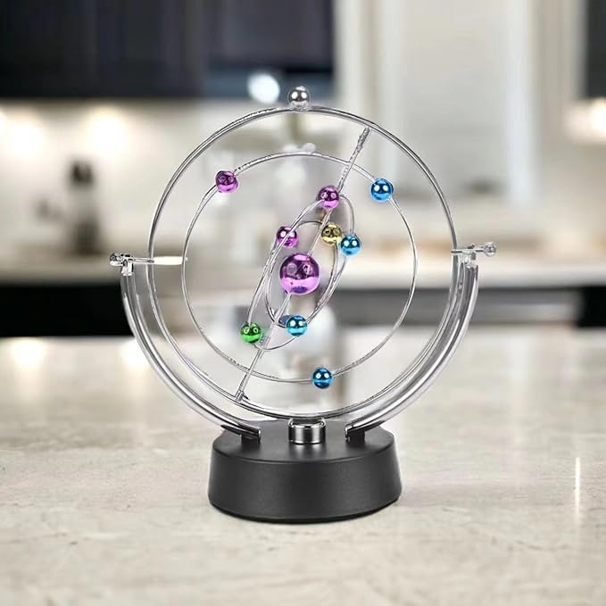 Solar System Planet Electronic Perpetual Motion Swing Balance Balls Office Desk Ornament Home Decoration Gift