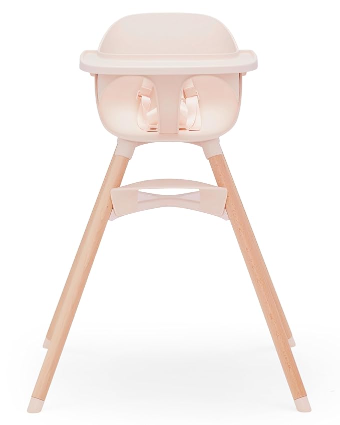 Lalo The Chair Convertible 3-in-1 High Chair for Babies & Toddlers, Dishwasher Safe Tray, Adjustable Footrest, Grapefruit