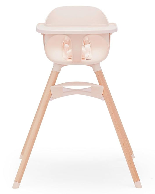 Lalo The Chair Convertible 3-in-1 High Chair for Babies & Toddlers, Dishwasher Safe Tray, Adjustable Footrest, Grapefruit