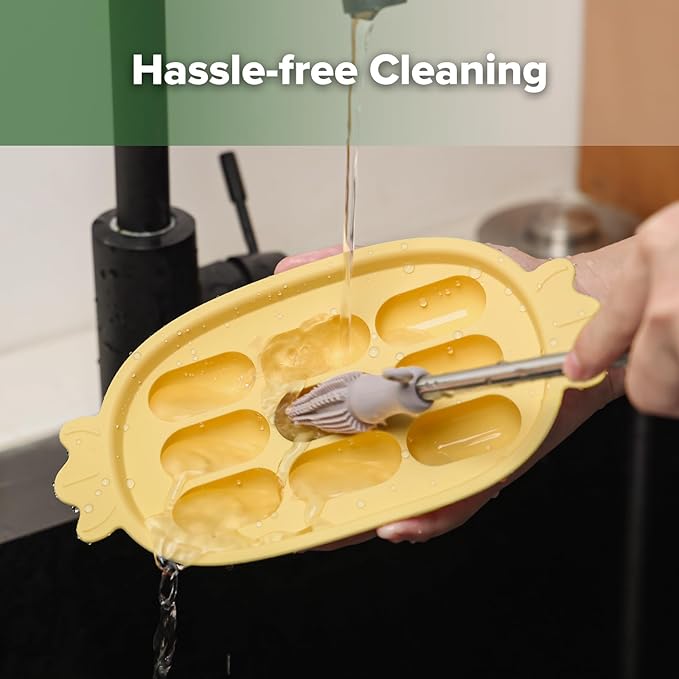 Haakaa Baby Popsicle Mold - Baby Food Maker & Breastmilk Teething Freezer Tray - BPA Free Silicone-Yellow