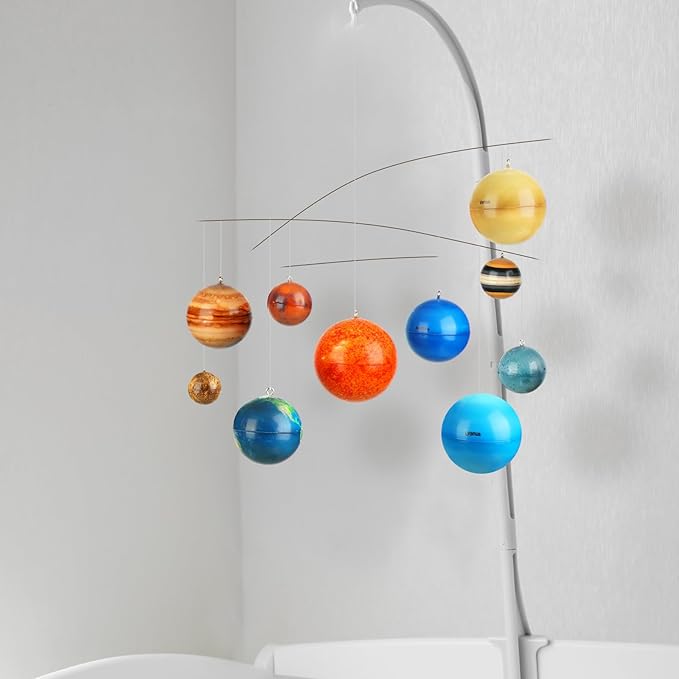 3D Solar System Mobile Hanging Planets Solar System Decor Educational Planets Model Large Space Nursery Decor for Boys Girl Space Themed Gift