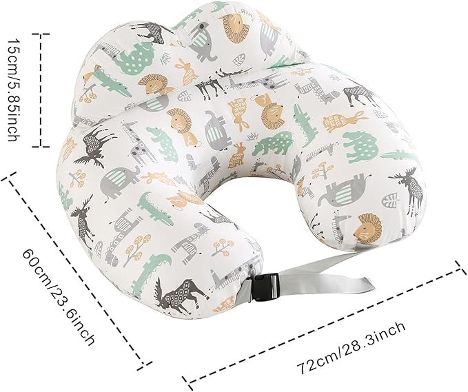 Nursing Pillow, Plus Size Breastfeeding Pillows for Enhanced Safety & Comfort for Mom & Baby, Removable Cotton Cover, Adjustable Waist Strap, Breastfeeding Essentials