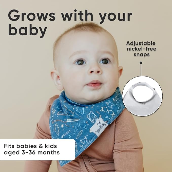 Copper Pearl Baby Bandana Drool Bibs for Drooling and Teething 4 Pack Gift Set Wizarding World