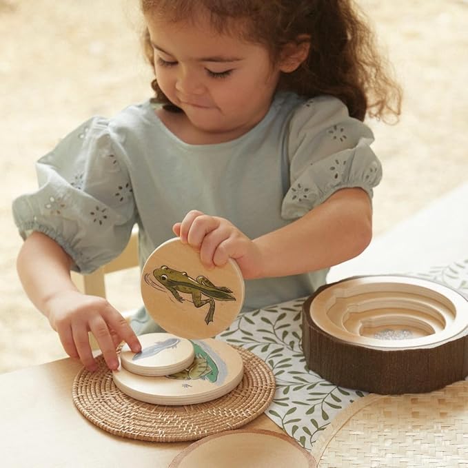 Kaplan Early Learning Lifecycle Puzzles - Set of 3 - Nature-Inspired Montessori Nesting Science Toys for Toddlers Ages 2+