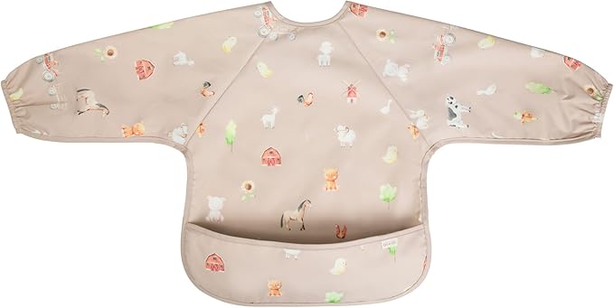 Ali+Oli Smock Bibs for Babies, BPA-Free Oeko-Tex Certified, Waterproof Baby Smock, Machine Washable, Toddlers Ages 6m+