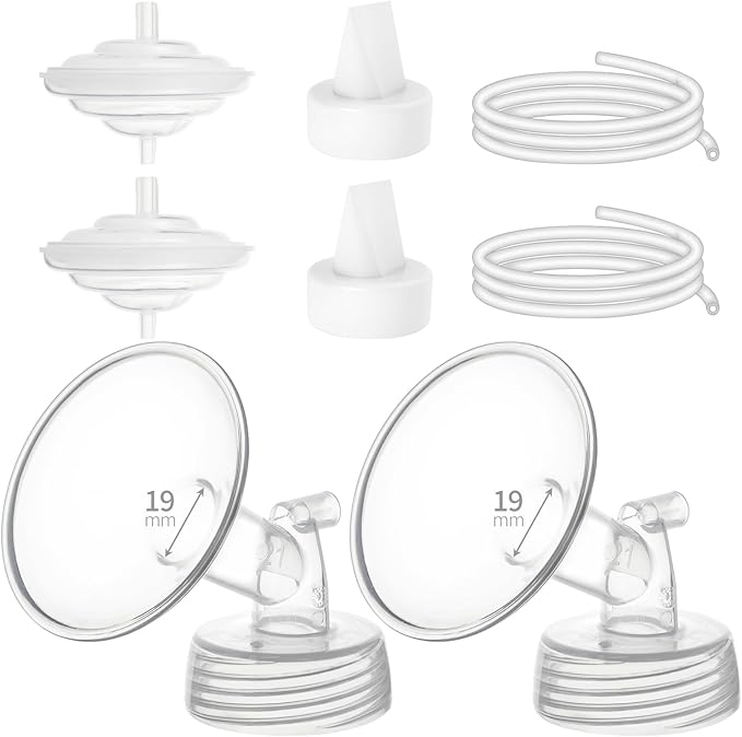 Breastpump Parts Compatible with Spectra S1 S2 9 Plus Motif Luna Ameda MYA Cimilre 19mm Flange Valve Tube Backflow Protector Replacement Kit for Spectra Accessories/Parts