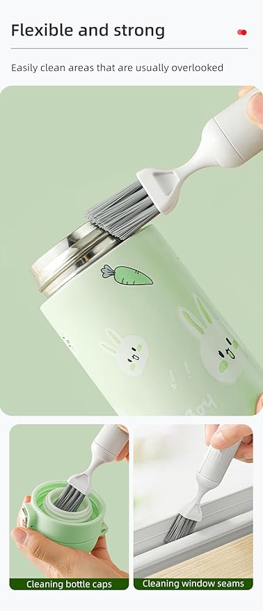 6-in-1 Bottle Brush Set with Holder – Multipurpose Cleaning Kit for Baby Bottles, Reusable Water Bottles, Straws, and Lids – BPA-Free, Compact Storage