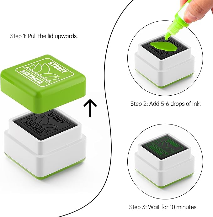 28 Pcs Passport Stamps for Kids with Storage Box – City and Country Rubber Stamp Set for Learning, Travel Theme, Arts and Crafts, Scrapbooking, Classroom Activities