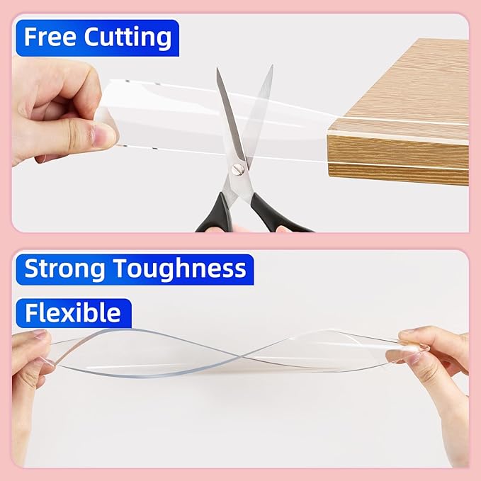 Clear Soft Corner Protectors for Furniture Strip,2 Rolls,1.18in x9.84FT Sharp Edge & Table Bumper,Window Edge,Wall Protector,Soft Corner Guards Safe for Proof,Table Corner Protectors in Family
