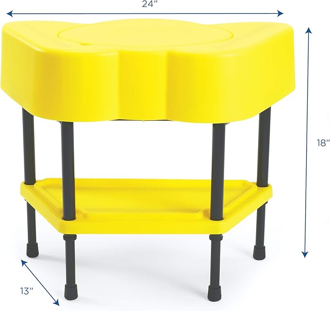 Children's Factory - AFB5100PY Toddler Sensory Table with Lid, Adjustable Height Sand & Water Indoor/Outdoor Play Equipment for Kids Playroom/Homeschool/Classroom, Yellow