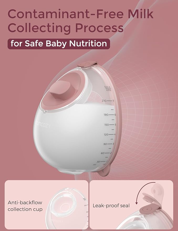 Momcozy Breast Pump V1 Pro Hospital-Grade, Hands-Free & Portable Wearable Pump, Upgraded Electric Pump with 3 Fine-Tuned Rhythms|15 Levels, Come with Leak-Proof DoubleFit Flange, Cozy Red.