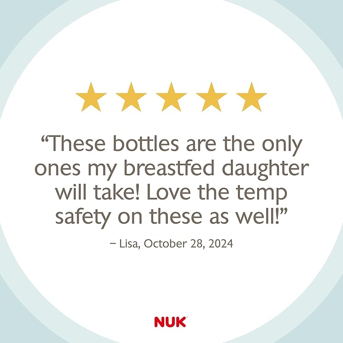 NUK Simply Natural Baby Bottle with SafeTemp, 5 oz, 4 Count