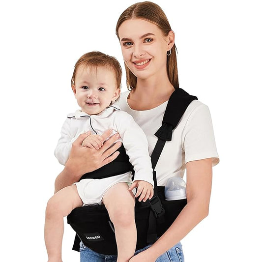 Baby Hip Carrier,Baby Carrier with Shoulder Strap,Adjustable Extended Waistband with Various Pockets-Ergonomic,Baby Carrier for Newborns & Toddlers -Black
