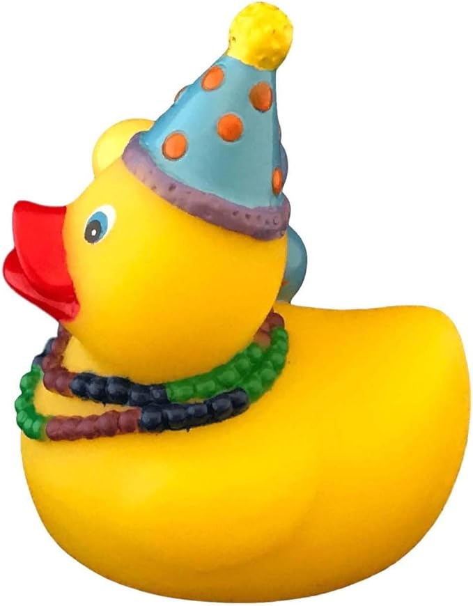 3" Party Rubber Duck [Floats Upright] - Baby Safe Bathtub Bathing Toy