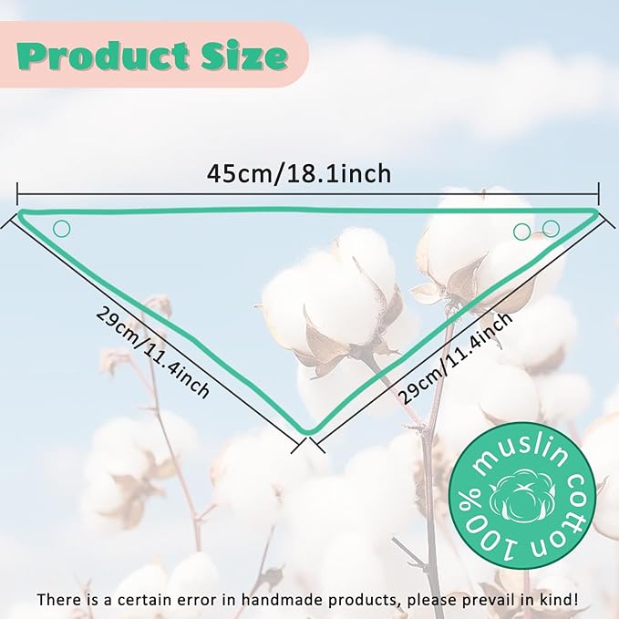 EllieHouse Baby Bibs for Girls Boys 10Pack Muslin Drool Teeth Drooling Teething Bibs Muslin Cotton for Infant Toddler