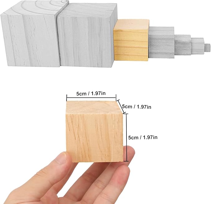 80 PCS Premium 2 Inch Wooden Cubes, Natural Pine Wood Cubes for Crafts, Wood Blocks Ready for Artistic DIY Projects-Unleash Creativity with Blank Wood Blocks