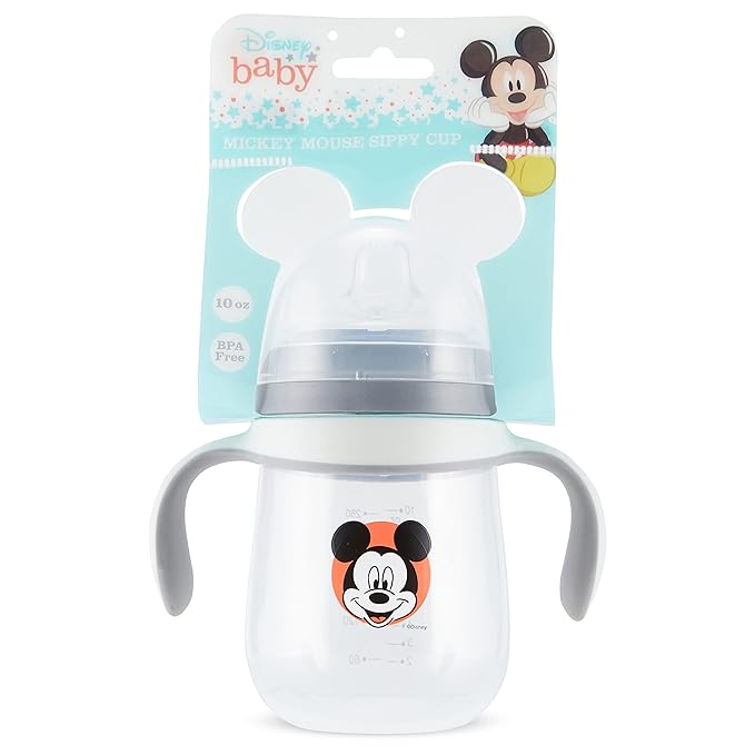 Disney Sippy Cups for Toddlers, Learner Cups for Kids with Pacifier, BPA-Free Trainer Cup with Handles, Leak-Proof Minnie Mouse and Mickey Mouse Sippy Cups, Perfect Unisex Gift for Children