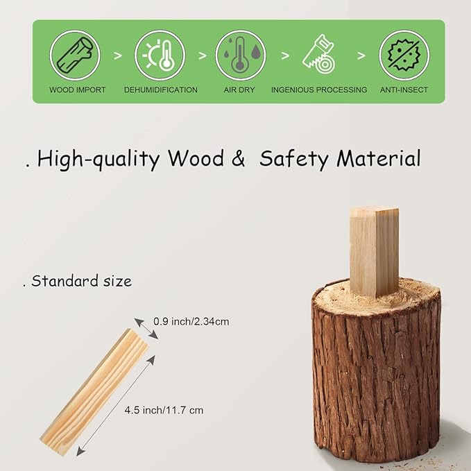 ICEKO KN 100pcs Classic Wooden Building Blocks Set,Solid STEM Building Toys for Kids, Preschool Learning Montessori Toys for Toddlers, Boys & Girls Birthday Gift (Log Color)