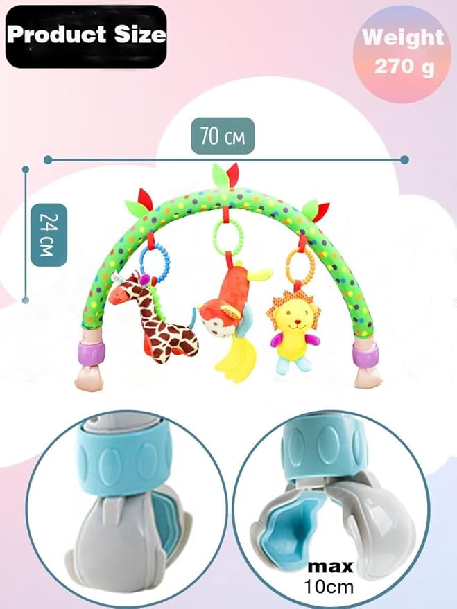 Pau1Hami1ton Baby Stroller Arch Toys, Car Seat Toys,Baby Gifts.S-19(Monkey)