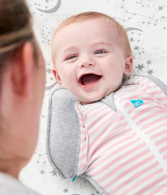 Love to Dream Swaddle Up Transition Bag, Medium (6-8.5kg), Ideal for 20-24°C, Patented Zip-Off Wings, Help Baby Transition from Being Swaddled to Arms-Free When Showing Signs of Rolling, Pink