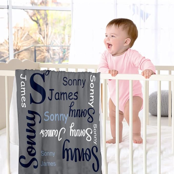 EVER2000 Personalized Baby Blanket for Girls, Custom Baby Blanket with Name, Soft & Fuzzy Newborn Receiving Blankets for Toddler, Customized Baby Gifts for Birthday Baby Shower