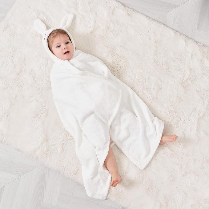 Toddler Bath Towel Hooded Kids Bath Towels for Boy Girl 0-5 Years, 2-Pack Soft Absorbent Toddler Beach Towels for Baby Essential, Large Thick 50''x32''