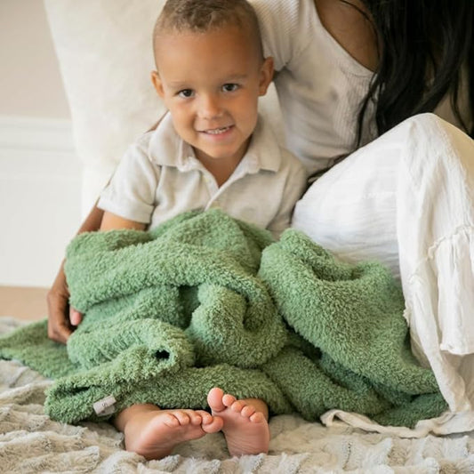 SARANONI Bamboni Luxury Baby Blanket | Cozy & Soft Plush Receiving Blankets | Perfect for Girls & Infant Baby Boy Blankets | Olive - 30” x 40"