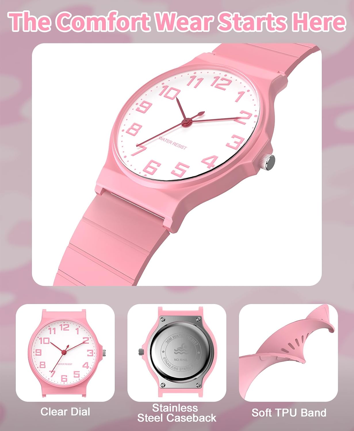 Kids Analog Watch Boys Girls, 30M Waterproof, Sports Watch for Boys, Easy to Read Children's Thin Dial Wrist Watches with Soft Band, for Ages 5-15 Kids Great Birthday Gifts Christmas Day