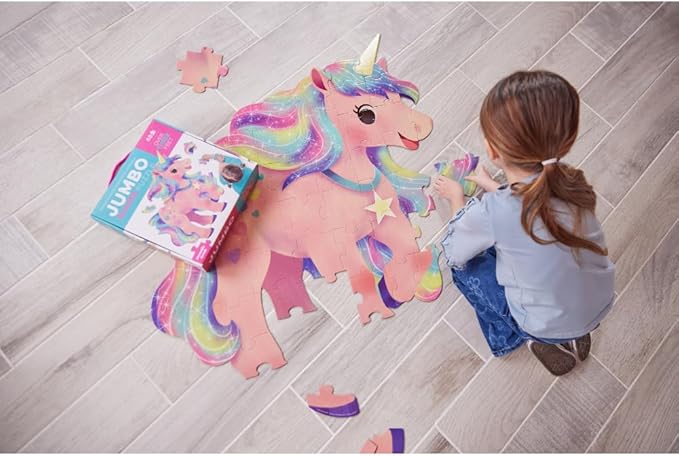 Crocodile Creek Above + Below 48-Piece Jigsaw Floor Puzzle - Fun Floor Puzzles for Kids Ages 4-8, Jumbo Unicorn