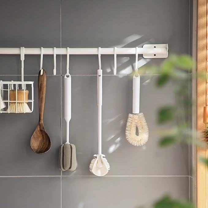 360° Flexible Silicone Bottle Brush with Long Handle, Deep Cleaning Brush for Long Bottle, Narrow Neck Bottle, Water Bottles, Baby Bottles, Flasks (3PCS)