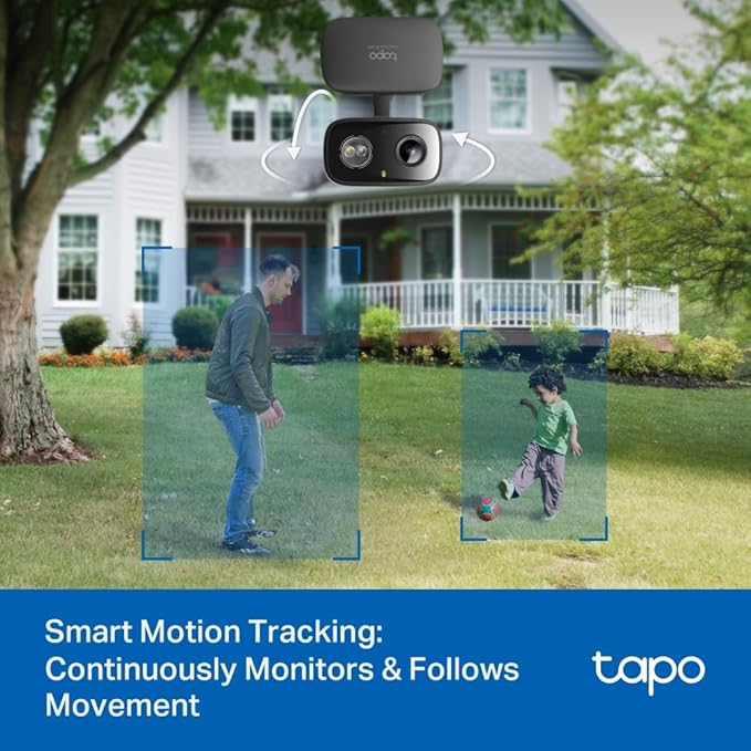 Tapo 2K 3MP Pan/Tilt Indoor/Outdoor Security Camera, Free Person/Baby Cry Detect & Motion Track, 360° View, Color Night Vision, SD/Cloud Storage, Works w/Alexa & Google Home, HybridCam 360