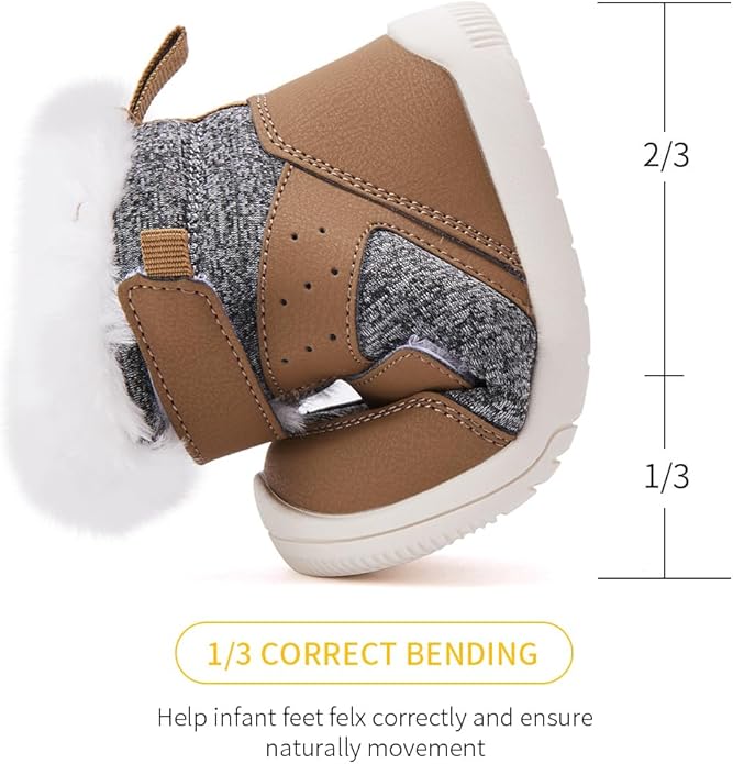 BMCiTYBM Toddler Baby Winter Snow Boots Boy Girl Faux Fur Warm Non Slip First Walking Infant Shoes
